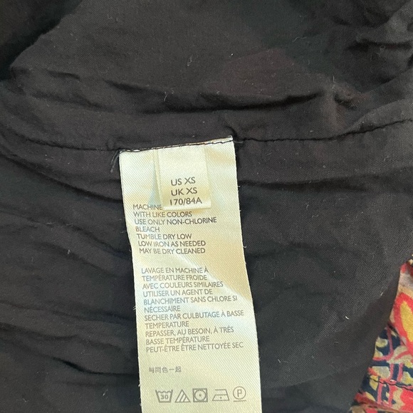 FREE PEOPLE Red Floral Getaway Maxi Dress Smocked Tiered Boho Peasant XS - Picture 7 of 9